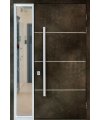 Дверь входная Cerber 42 - Панель с покрытием антивандальным пластиком АВП 4072 с молдингами 10мм, модель 11.24, толщина панели 12мм. Гладкие наличники с зарезкой под петли. Дверь с максимальным остеклением боковины. Стеклопакет со светодиодной лентой.
